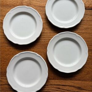 J&G Meakin Royal Staffordshire Heirloom Ironstone white set of 4 Plates ~7 in